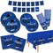 Graduation decorations class of 2026 Gatherfun Congrats Grad Party Dinnerware Set Blue Disposable Paper Plates Napkins Cups Tablecloth Banner for Gatherfun Decorations 2026 deals , Serve 25